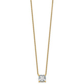 14k 4 carat Certified Lab Grown Diamond VS+ F+ Cushion Complete 18 inch Four Prong Pendant Necklace